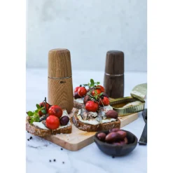 Salz-/Pfeffermühle Yono Eiche dunkel/Edelstahl 15cm<Adhoc Online