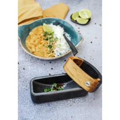 Wiegemörser Rocca Gusseisen/Akazie 17x10,7x7,2cm<Adhoc Discount