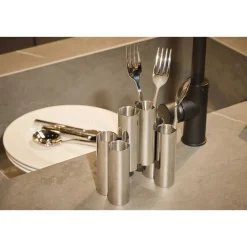 Alessi Neuheiten|Besteckbehälter 13x15 cm Canale edelstahl