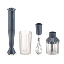 Alessi Kochwelt Entdecken|Stabmixer-Set 4-tlg. Plissé grau