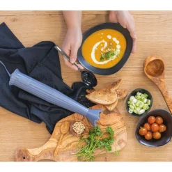 Alessi Kochwelt Entdecken|Stabmixer-Set 4-tlg. Plissé grau