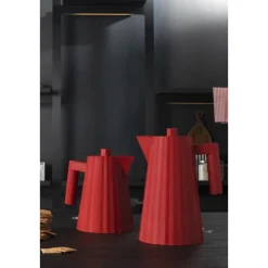 Alessi Kochwelt Entdecken|Wasserkocher 1,7 l 2400 W Plissé rot
