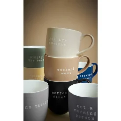 ASA Becher|Henkelbecher 0,35 l hey! not a morning person grau