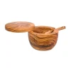 Salzbehälter m .Deckel und Löffel Olivenholz<Berard Discount