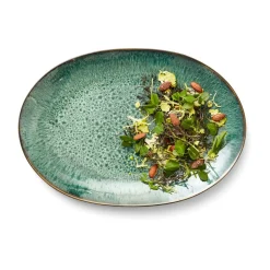 Bitz Servierplatten|Platte oval 36x25cm grün