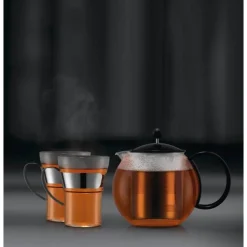 Teebereiter mit Metallsieb 1,0 l Assam schwarz<Bodum Sale