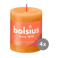 4er Pack Stumpenkerze 80/68 Rustik Shine honigwabengelb 19<Bolsius Outlet