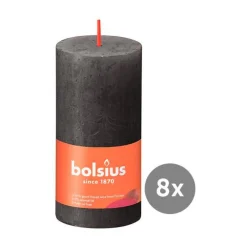 8er Pack Stumpenkerze 100/50 Rustik Shine stürmisches grau 31<Bolsius Online