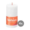 Bolsius Weihnachtskerzen|4er Pack Stumpenkerze 130/68 Rustik Shine wolkiges weiß 02