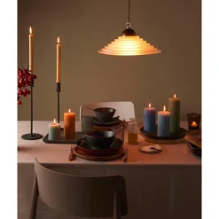 Bolsius Weihnachtskerzen|8er Pack Stumpenkerze 100/50 Rustik Shine herbstliches orange 35