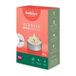 Bolsius Weihnachtskerzen|Maxi-Teelichte 18er-Pack silber