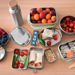 Brotzeit Brotdosen|Lunchbox 2in1 17x13x6 cm edelstahl