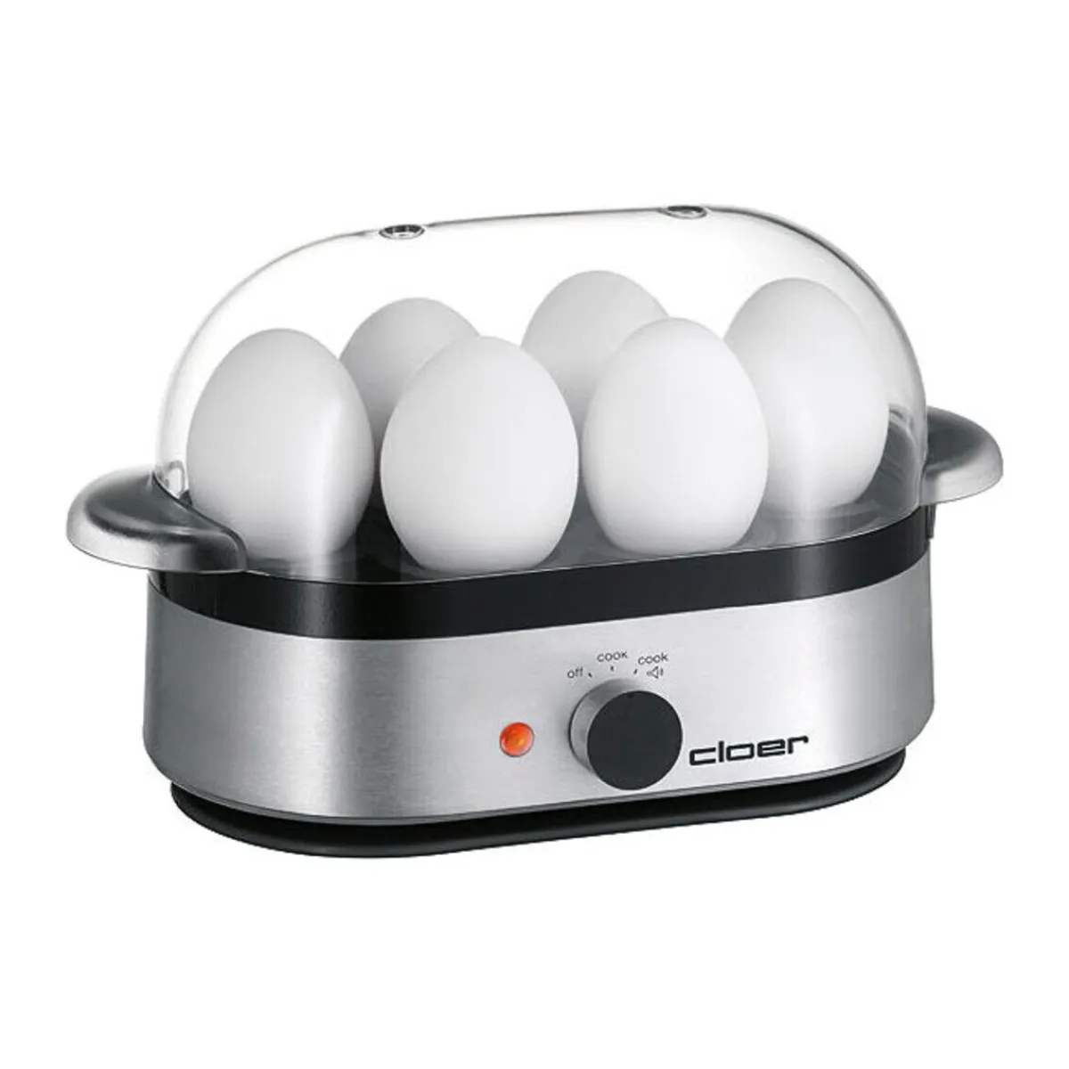 Eierkocher Alu matt für bis zu 6 Eier 400 Watt<Cloer Discount