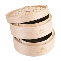 Contacto Töpfe|Kochwelt Entdecken|Dampfgarkorb doppelt 20 cm Bambus