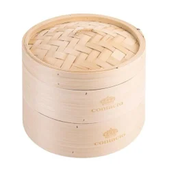 Contacto Töpfe|Kochwelt Entdecken|Dampfgarkorb doppelt 20 cm Bambus