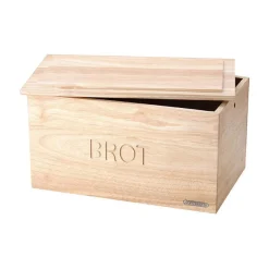 Brotkasten m. Deckel Holz 34,5x23x19cm<Continenta Hot