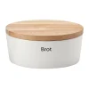Continenta Brottöpfe|Brottopf mit Holzdeckel 30x23x13 cm weiß