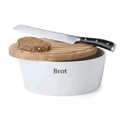 Continenta Vorratsdosen|Brotkästen & Brotkörbe|Brottopf 36x23x13 cm weiß