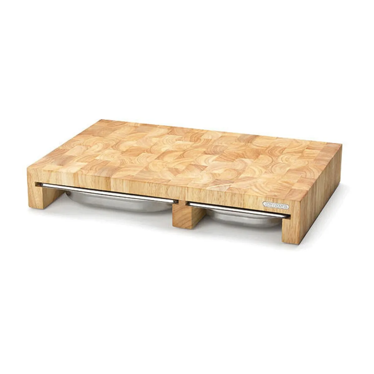 Continenta Salat Zubehör|Weihnachtsmenü|Multifunktionsbrett 50x33x8 cm Gummibaum-Stirnholz