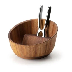 Nussschale mit Qualitätsknacker 19 cm Akazie<Continenta Clearance