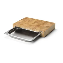 Schneidebrett mit Schublade 39x27x6 cm Stirnholz<Continenta Best