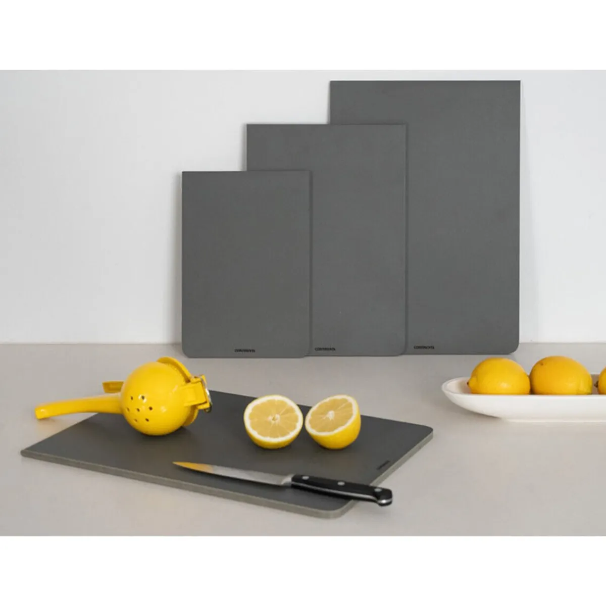 Continenta Schneidebretter Aus Kunststoff|Messer & Co. Entdecken|Schneidebrett 35x24x1 cm Duracore grau