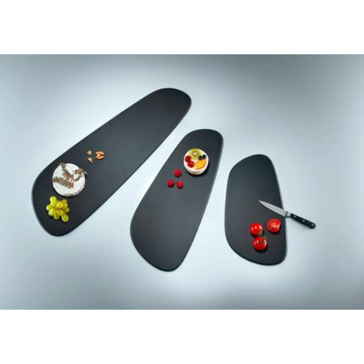 Servierbrett Duracore 49x20,7x0,9cm Pebble schwarz<Continenta Hot