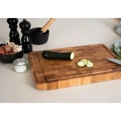 Tranchierbrett 46x32x3 cm Eiche Stirnholz<Continenta