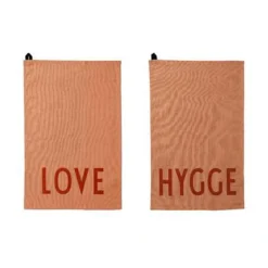 Design Letters Pilzküche|Geschirrtuch 2er-Set Favourite Love Hygge beige