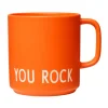 Design Letters Becher|Henkelbecher 8 cm Favourite Your Rock orange