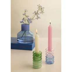 Kerzenständer 9 cm Hoop pink/blau<Design Letters Outlet