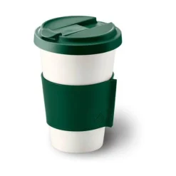 Dibbern Thermobecher|Coffee-to-go Becher 0,35 l Fine Bone China Konisch-Zylindrisch Tannengrün