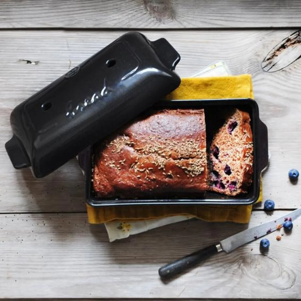 Emile Henry Brotbacken|Brotform 2-tlg. Fusain