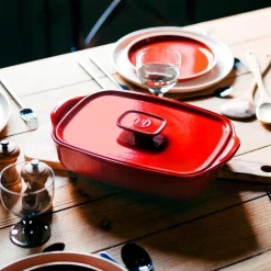 Emile Henry Spargel Zubehör|Deckel 35 cm für Gratinform 36x23 cm Ultime Grand Cru