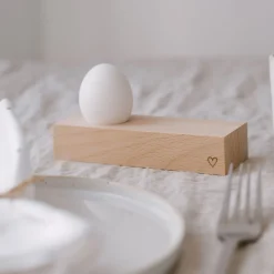 Eulenschnitt Eierbecher & Eierwärmer|Eierbecher Herz 15 cm Buche