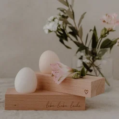 Eulenschnitt Eierbecher & Eierwärmer|Eierbecher Herz 15 cm Buche