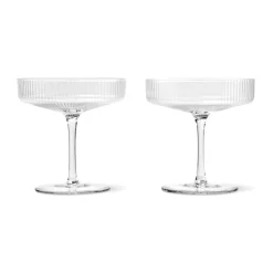 ferm LIVING Champagnergläser|Bestseller|Champagnerschale 2er-Set Ripple klar