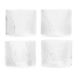 ferm LIVING Wassergläsersets|Weihnachten|Glas 4er-Set Ripple klar