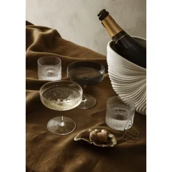 ferm LIVING Wassergläsersets|Weihnachten|Glas 4er-Set Ripple klar