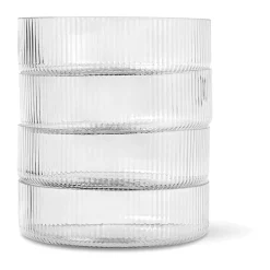 ferm LIVING Schüsseln|Bestseller|Servierschüsseln 12,2 cm 4er-Set Ripple klar