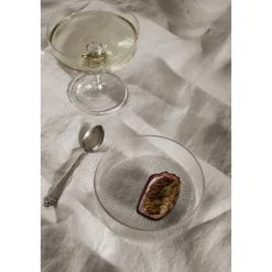 ferm LIVING Schüsseln|Bestseller|Servierschüsseln 12,2 cm 4er-Set Ripple klar