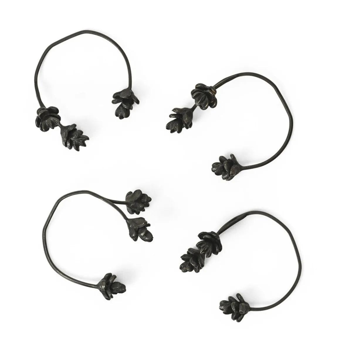 Serviettenringe 4er-Set Forest Black Brass<ferm LIVING Sale