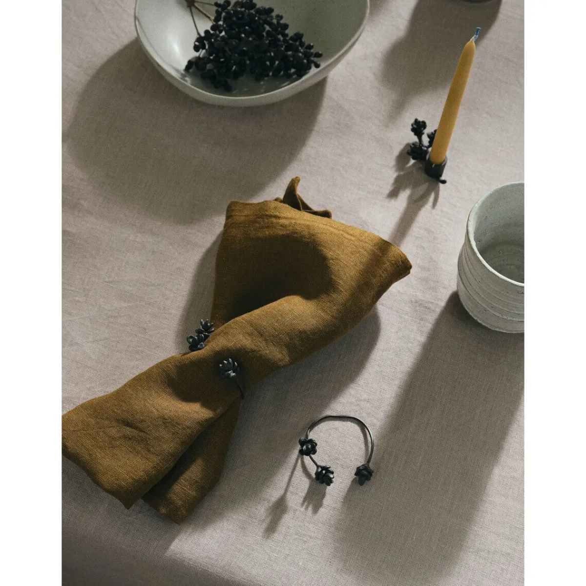 Serviettenringe 4er-Set Forest Black Brass<ferm LIVING Sale