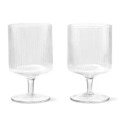 Weingläser 2er-Set Ripple klar<ferm LIVING New