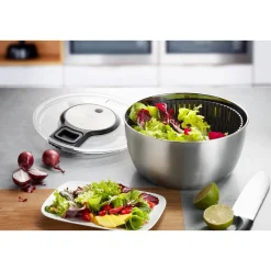 Gefu Salat Zubehör|Salatschleuder 27 cm Speedwing edelstahl