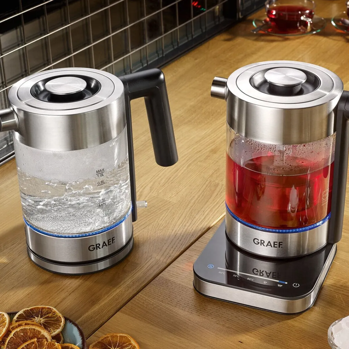 Glaswasserkocher WK300 1,0 l 2000 W Young Line klar<Graef Discount