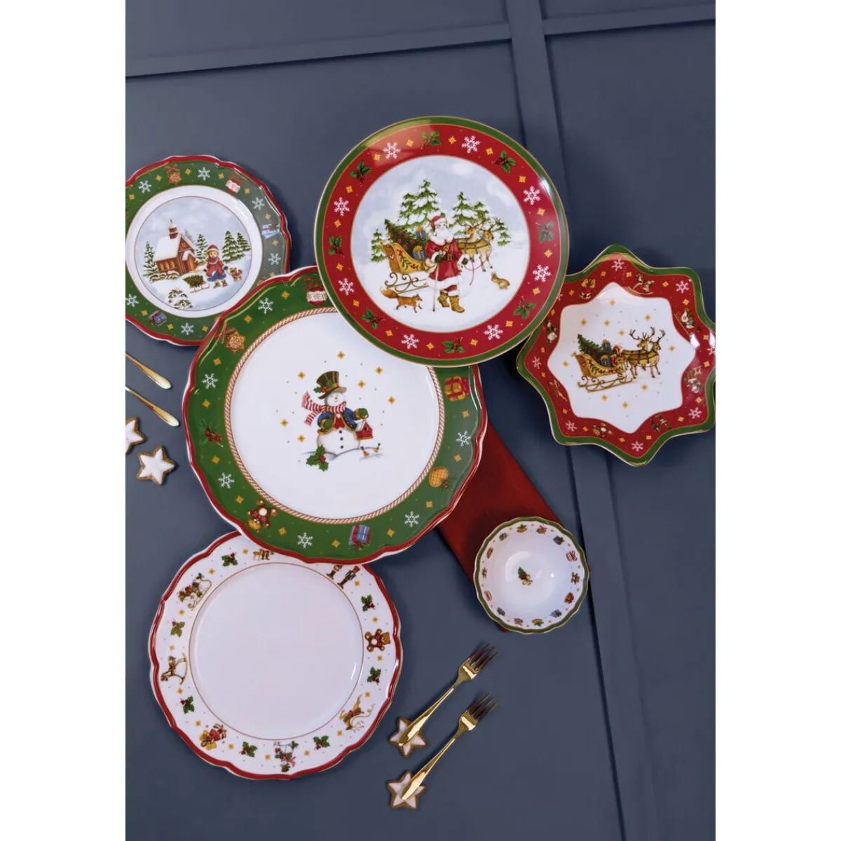 Hutschenreuther Weihnachten|Teller flach 27 cm Happy Wintertime Red