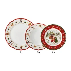 Teller-Set 18-tlg. Happy Wintertime Red<Hutschenreuther Clearance