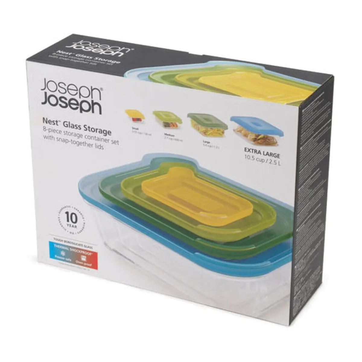 Glasset 4tlg. mit Deckel Nest Storage<Joseph Joseph New