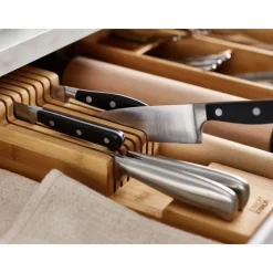 Joseph Joseph Messerblöcke|Messer & Co. Entdecken|Messerordnungshelfer zweistufig Bambus DrawerStore